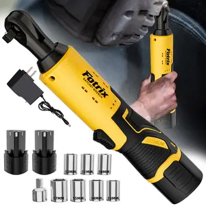 Fotrix Ratchet Wrench with Battery - Lithium-Ion Powered, 1/2 Inch Drive, 10-Piece Socket Set, Cordless Design, Ideal for Mechanics High-Power Brushless Impact Wrench with High-Capacity Lithium Battery with variable speed trigger impact wrench power tools