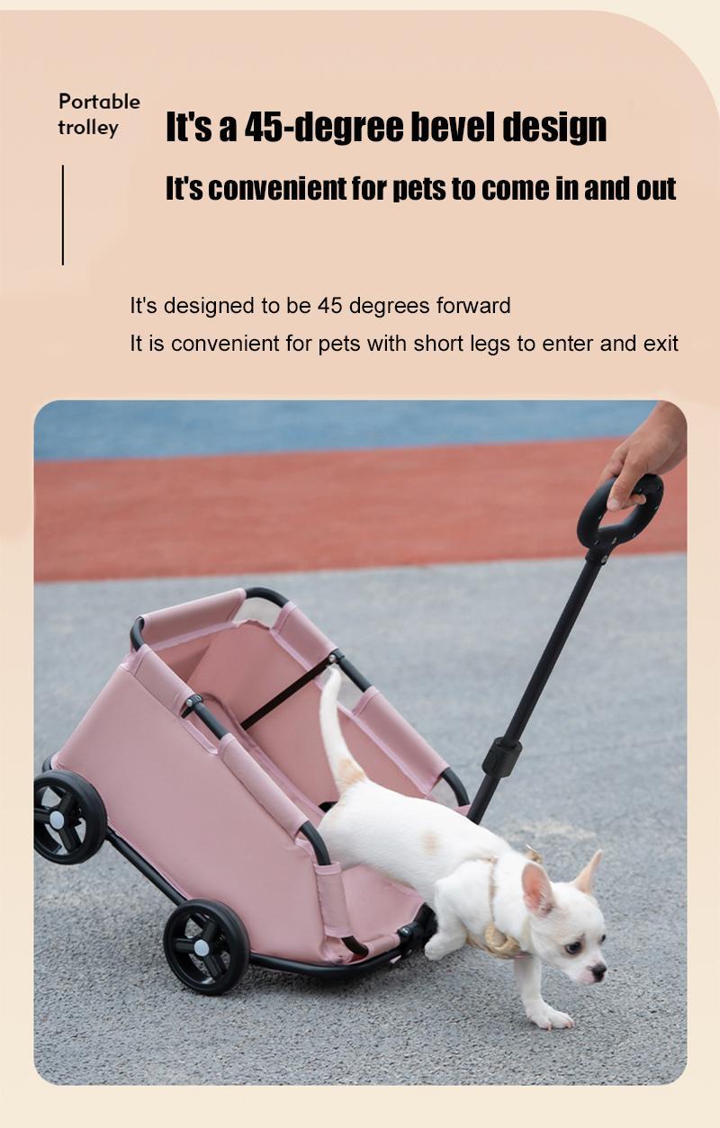Pawzseek Premium Pet Travel Cart for Small Dogs & Cats - 360Β° Swivel Pull Rod, 4 Wheels, Easy Maneuver, Foldable Outdoor Carrier