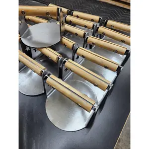 6-Inch Handmade Burger Press | Steel Smash Burger Smasher with Wood Handle