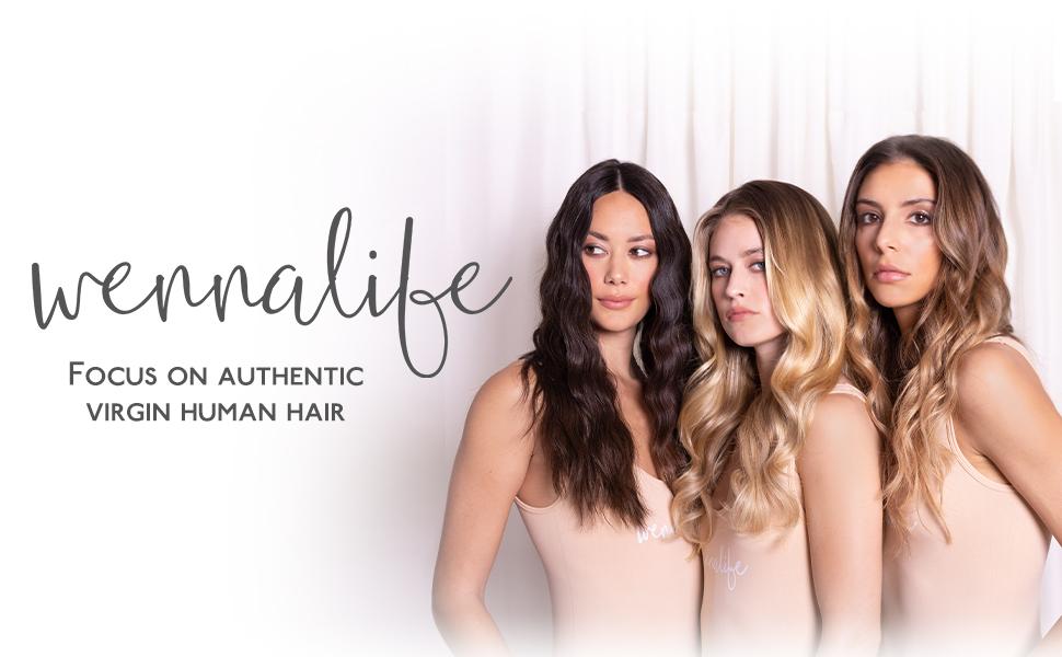 WENNALIFE Clip in Hair Extensions Real Human Hair 7pcs 120g-150g 14 Inch to 24 Inch Jet Black to Platinum Blonde Balayage Ombre #SpringStatements