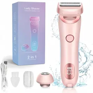 2 in 1 Electric Hair Remover Shaver Women, 1 Box Rechargeable Wet & Dry Use Hair Removal Tool, Painless Hair Removal Machine for Women