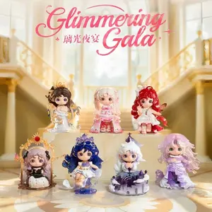 Heyone Black Play Qiaoqiao Glass Light Night Banquet Series Blind Box Figurines Cute Decorative Ornaments Pap Toys