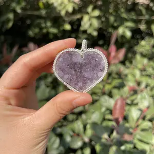 Nature stone Heart Pendant，Handcrafted Copper Wire-Wrapped，Uniquely Wire-Wrapped  Pendant