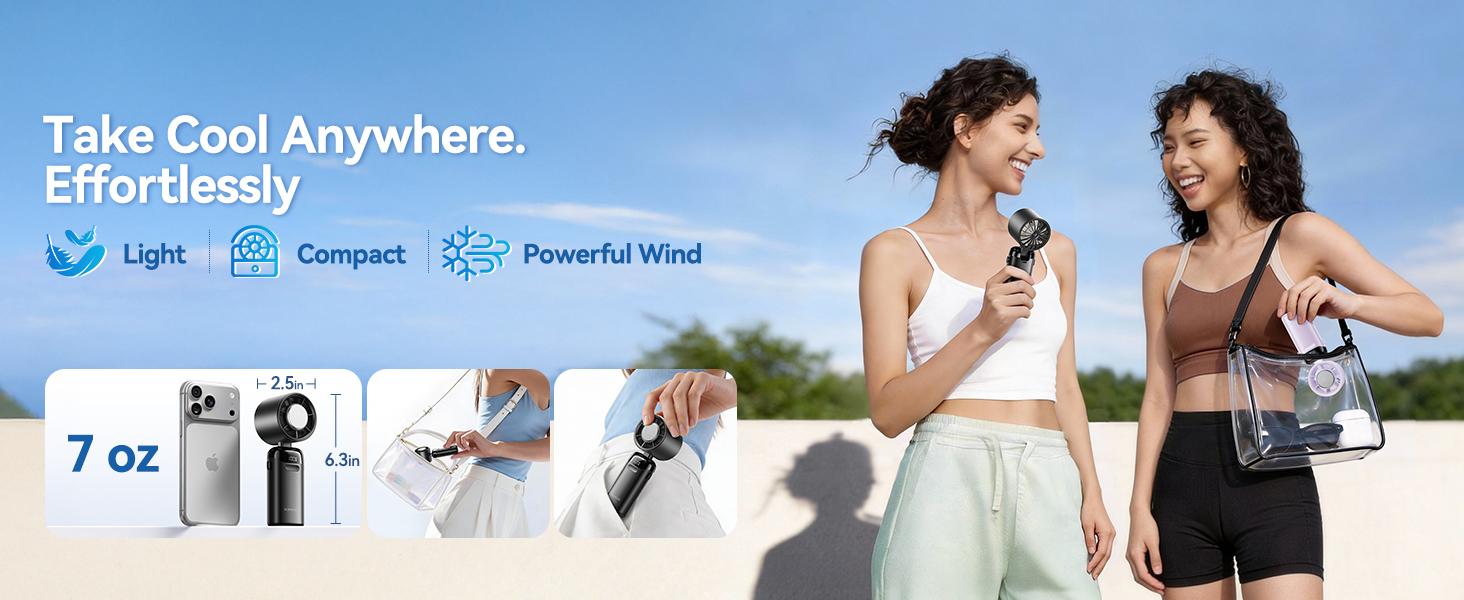 KIMMOO 4-in-1 portable refrigeration handheld turbo fan with 200 speed settings, 21,000 revolutions per minute, 12hour cooling, digital display, 120° rotation, USB charging, mini handheld personal fan.Suitable for travel, indoor use, and office desk usage