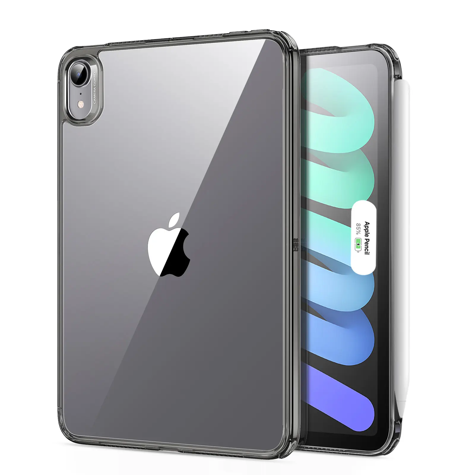 ESR Classic Series Crystal Acrylic iPad Case, Yellowing-Resistant Hard Back, Thin & Lightweight, Shock & Drop Protection, Compatible with iPad mini 6/7 & Pencil Pro/Pencil (USB-C), Tablet Accessories
