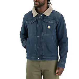Relaxed Fit Denim Sherpa-Lined Denim Jacket