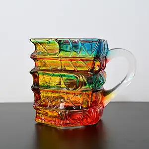 Innovative Ceramic 3D Painted Book-Shaped Mug UniqueStackable Coffee Cup The Perfect Gift for Literature LoversCreative Colorful Book Themed Gift Ideal for Valentine'sDay Reusablehemed Gift - Ideal for Valentine's Day -Reusable