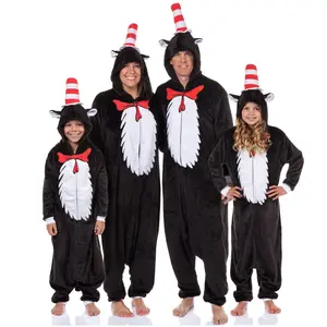 Dr. Seuss The Cat in the Hat Kigurumi Hooded Union Suit Costume One Piece Pajama