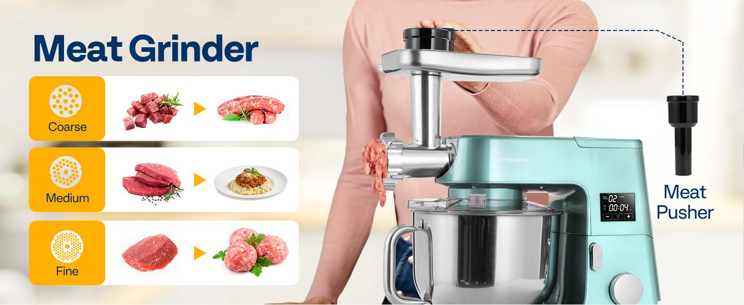 VIVOHOME Multifunctional Stand Mixer, Kitchen Electric Blender, Household Food Mixer for Baking, Bread, and Cakes, with Dough Hook, Beater, Whisk, and Splash Guard VIVOHOME Multifunctional Stand Mixer, Kitchen Electric Blender, Household Food Mixer for Baking, Bread, and Cakes, with Dough Hook, Beater, Whisk, and Splash Guard
