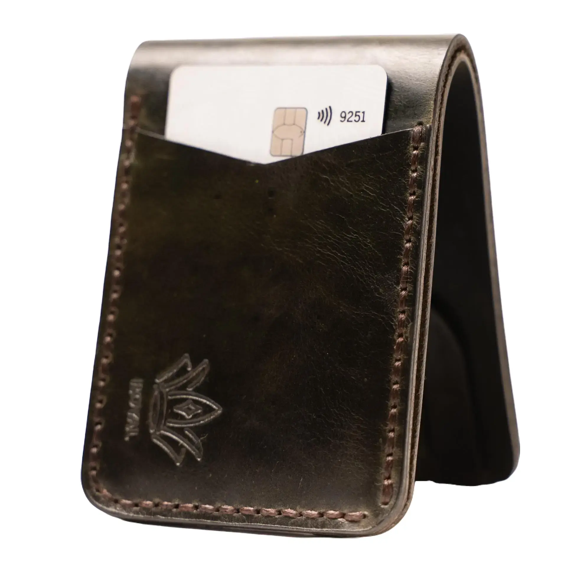 ROYAL Green Leather Wallet – Full-Grain Slim Wallet with Money Clip, RFID Protection & Card Slots Gift Box