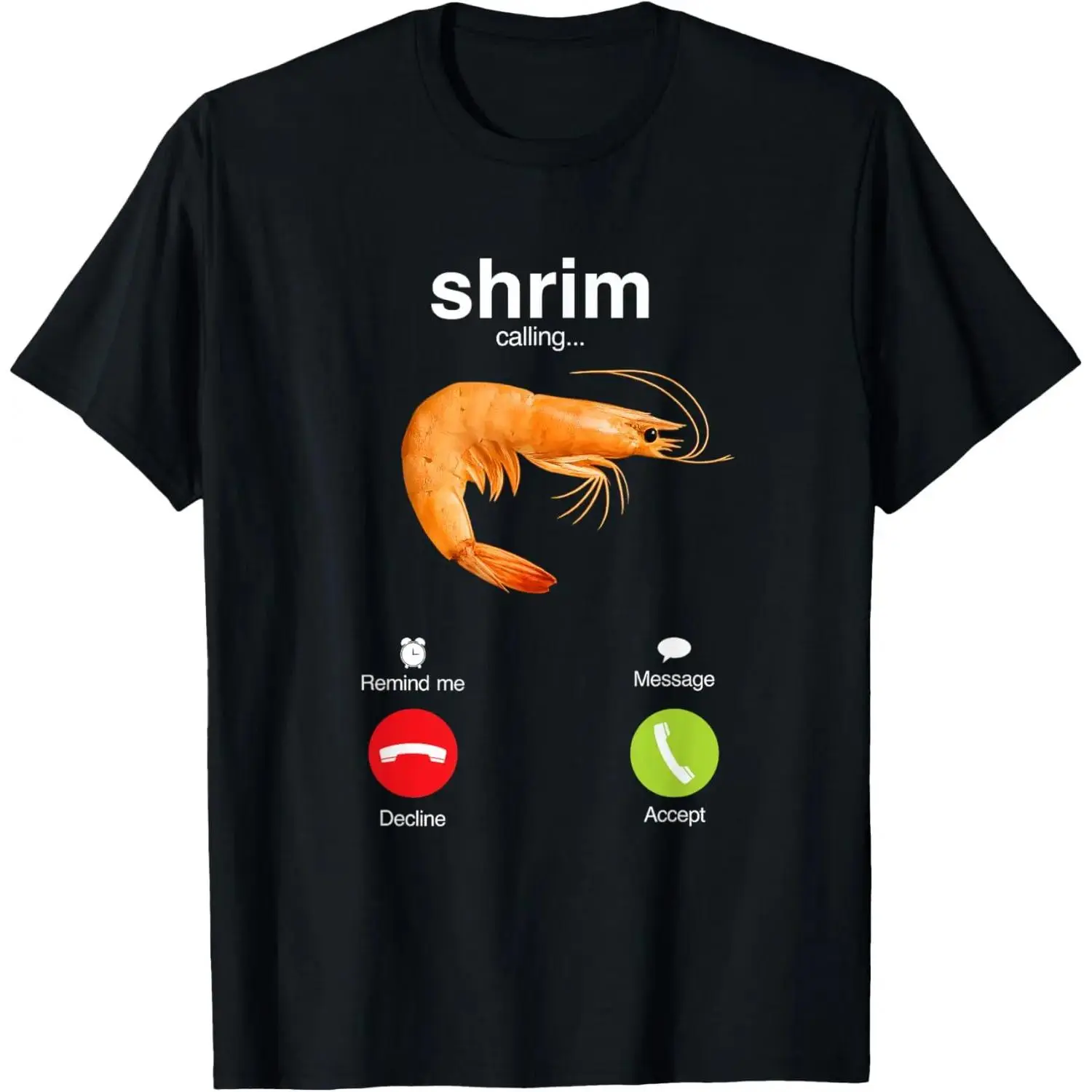 Men's Short-Sleeve Casual Sports Top, "Shrim" Misspelled Funny Shrimp Calling Meme T-Shirt, Shortsleeve, Tshirt