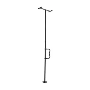 VEVOR Floor-to-Ceiling Transfer Pole, Tension Mounted Bathroom Grab Bar with Anti-Slip Curve Handle, 300 Lbs Capacity Security Pole for Elderly, Ideal Senior Safety Pole for 7-10 Ft Ceilings, Black