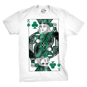Mens Funny T Shirts King Of Clubs Classical Playing Card Tee For Men Mens Funny T Shirts Cool Vintage Fashion T-Shirt Gift Classic Menswear Funny Vintage Short Sleeve Novelty Tees for Guys White -