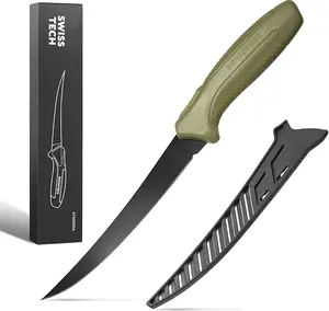 #SpringGlowUp Swiss+Tech 7" Fillet Knife for Fish, Fishing Knife for Filleting and Boning, with Floating Foam Handle&Protective Sheath