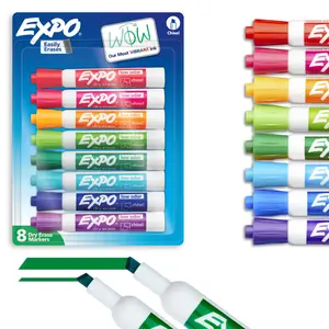 EXPO Low Odor Dry Erase Markers Chisel Tip Assorted Colors 8 Count
