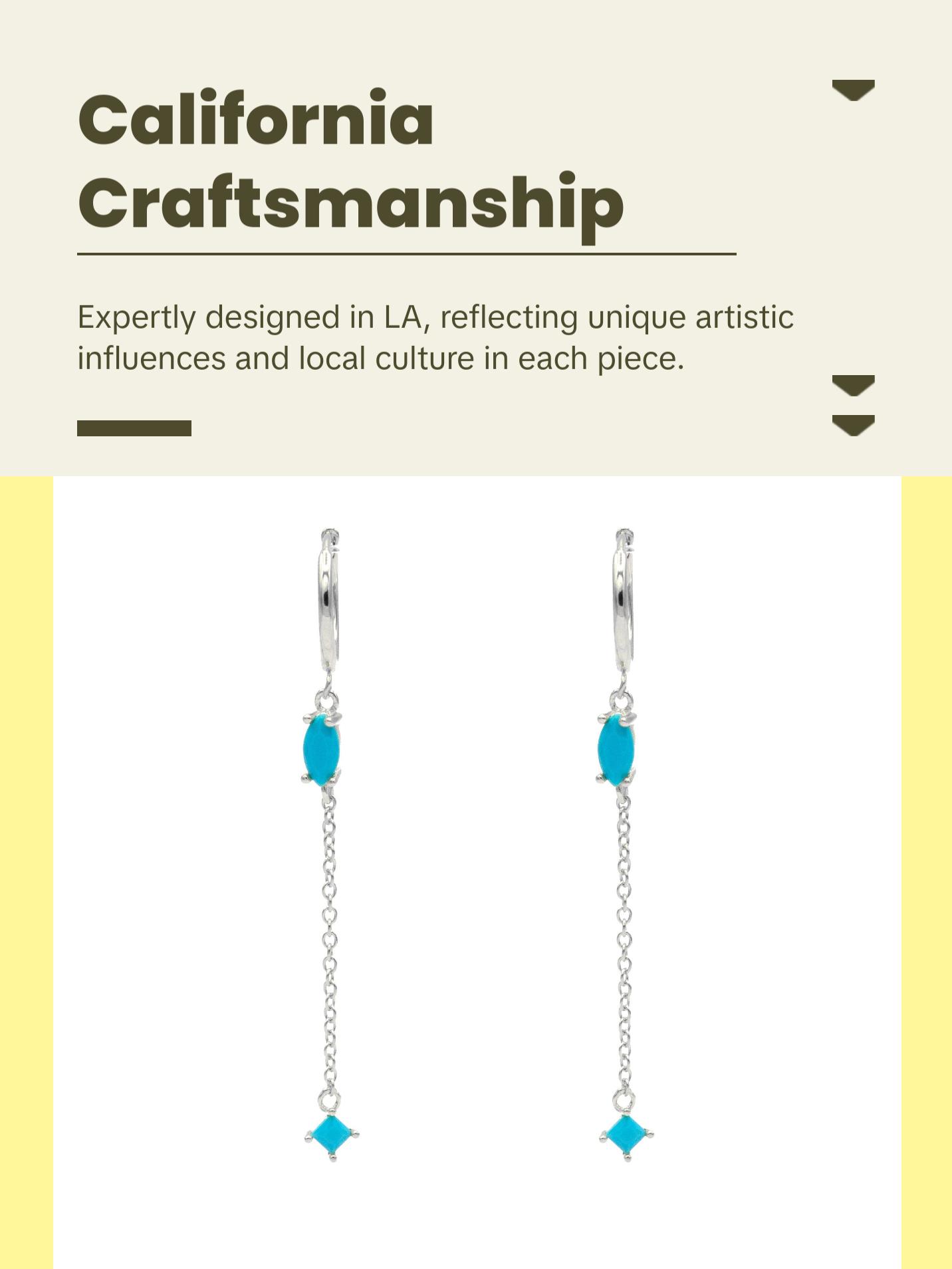 Elegant Turquoise Huggie Earrings