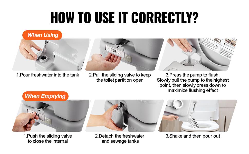【Spotlight Day】VEVOR Portable Toilet for Camping, Porta Potty with 3.2 Gal Waste Tank & 3.2 Gal Flush Tank, Push-Button Pressurized Flush Commode, Leak-proof and Odourless Travel Toilet for Adults Kids Camping Car 【Spotlight Day】VEVOR Portable Toilet for Camping, Porta Potty with 3.2 Gal Waste Tank & 3.2 Gal Flush Tank, Push-Button Pressurized Flush Commode, Leak-proof and Odourless Travel Toilet for Adults Kids Camping Car