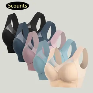 5PCS Seamless Wireless Push Up Bra Backless Invisible Traceless Ladies Bra