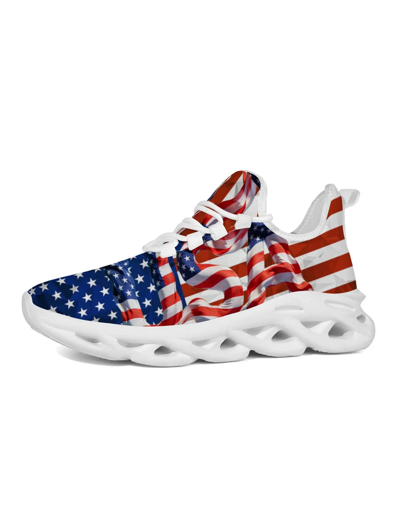 Exclusive‑Edition American Flag Sneakers, Patriotic Print Thick-Sole Casual Shoes, Fashionable Design, Classic Versatile Style, Casual Thick Soled
