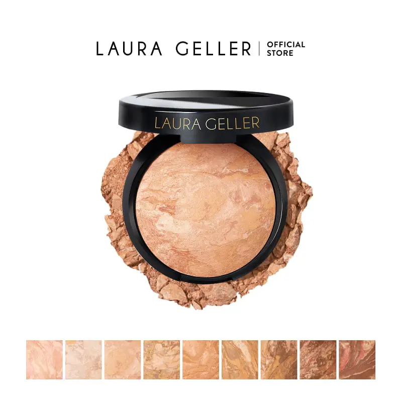 Laura Geller Baked Balance-n-Glow Color Correcting Powder Foundation - Satin Finish, Light-Medium Coverage, Vitamin C Infused, Dermatologist Approved, Made in Italy - Glow Makeup, Makeup, Cosmetic