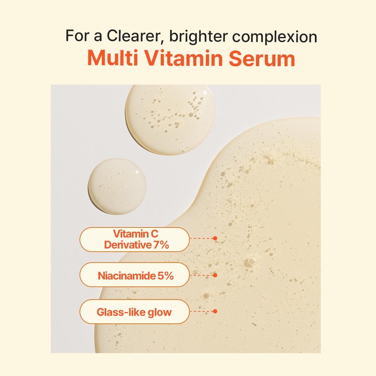 [Heimish RX] Multi Vitamin Glow Serum 35ml Brightening & Hydrating | Vitamin C + B3, B5, B9 | Lightweight & Fast-Absorbing