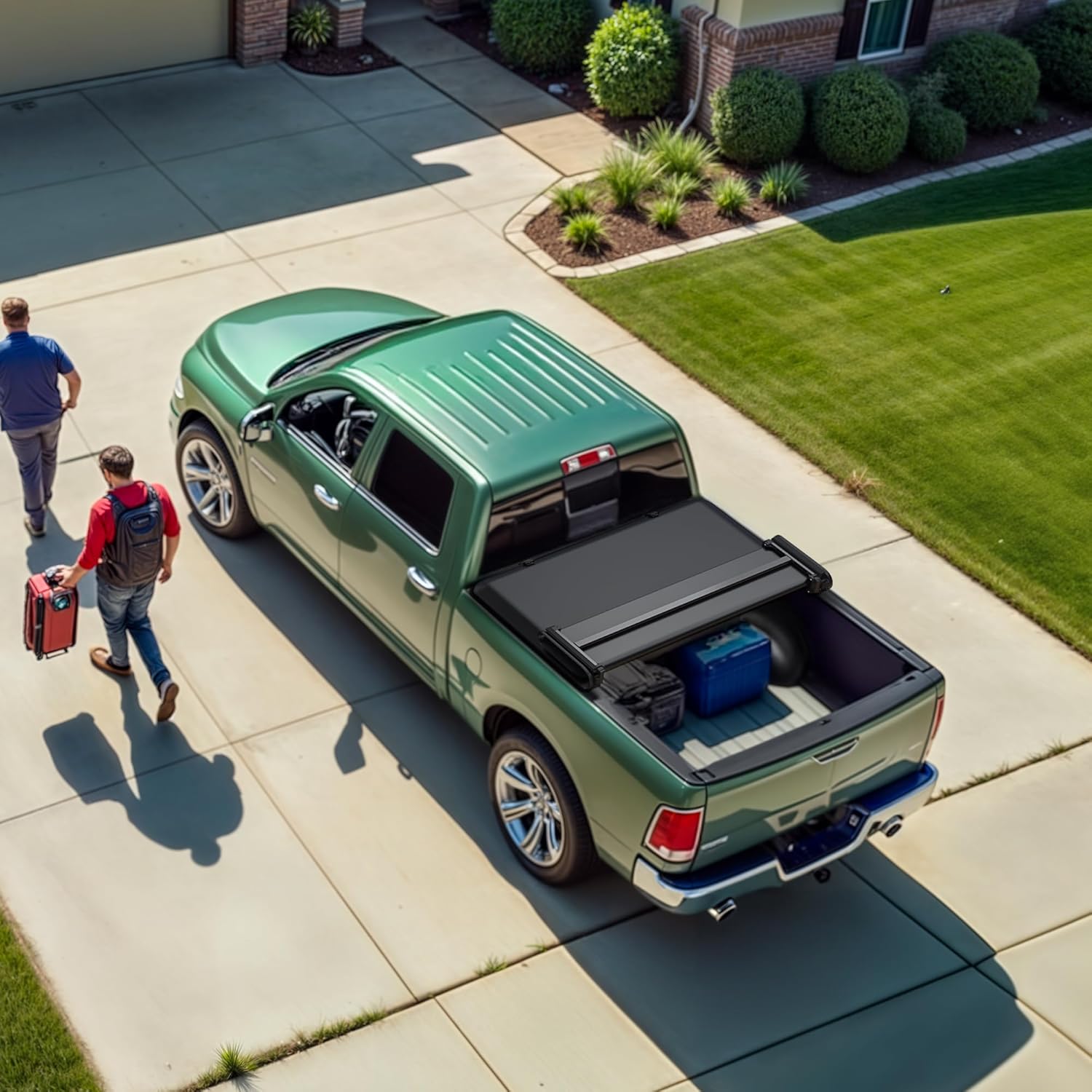 YITAMOTOR Soft Quad Fold Truck Bed Tonneau Cover Fits for Dodge Ram 1500 2009-2025 (Incl. Classic & New), 5.7ft Bed (67") Without Rambox