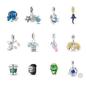 (50-113)MULA S925 Silver-plated pendant and beads , suitable for Pandora bracelets and necklaces, ideal for anniversary gifts, Christmas, birthday presents, and suitable for all women.