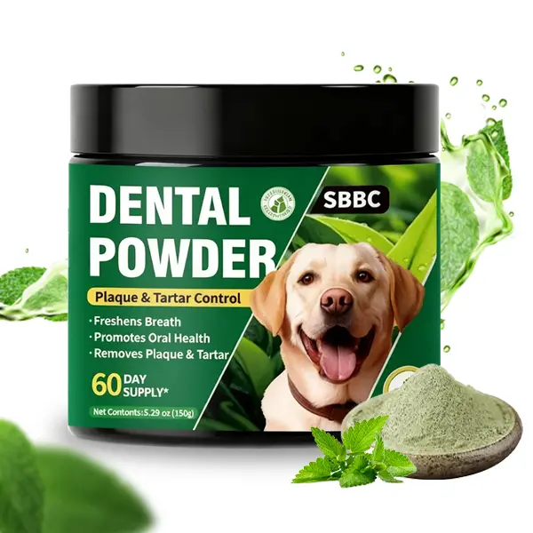 SBBC Dog Dental Cleaning Powder — Removes Plaque & Tartar, Brightens Teeth, Targets Dog Plaque, Reduces Tartar Buildup & Bad Breath, Suitable for All Breeds & Ages