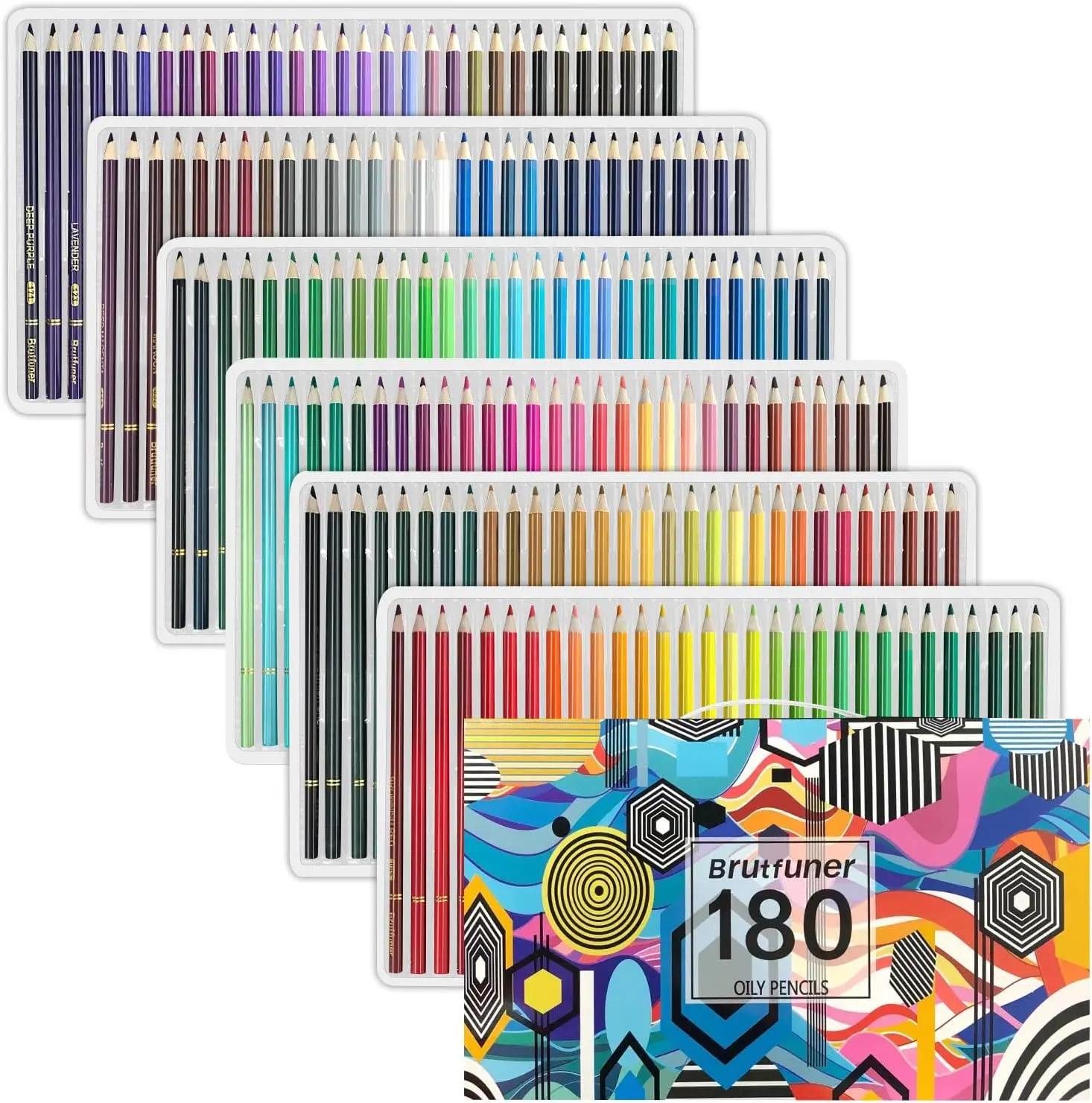 180 Colored Pencils for Adult Coloring Books, 12 Metallic Pencil, Oil Based Soft Core Professional Color Pencils for Artists , Drawing Coloring Sketching Blending
