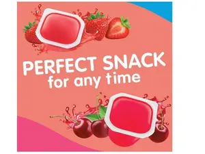 Zero Sugar Strawberry and Cherry Flavored Low Calorie Juicy Gels Cups, 3.25 oz., 12-Count Family Pack