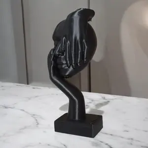 3D Printed Abstract Face Ornaments, 3-Piece Modern Desktop & Home Soft Decor