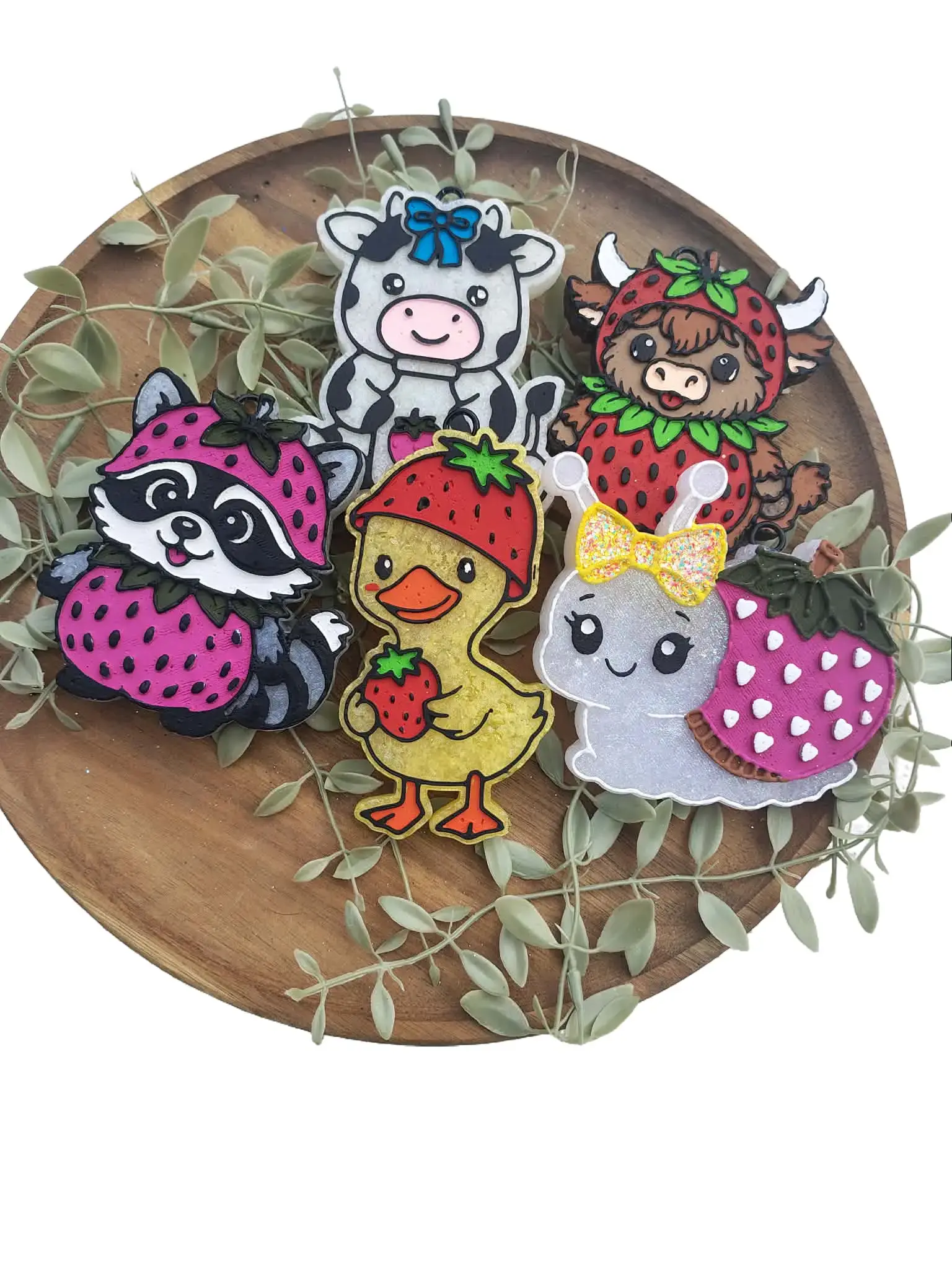 Handmade Sweet Strawberry Aroma Car Fragrance Set - Fresh Cutesy Aroma Beads Diffuser Kit, 10" Hanging String, Polypropylene Bag, Small Areas Interior Car Fragrance Accessory, Fragrance Diffuser