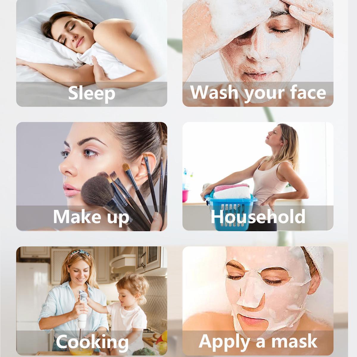 AWAYTR Women Silk Like Satin Bonnets Solid Color Nightcap for Sleep Women Black Sleeping Hair Care Bonnets Elastic Cap with Tie Band