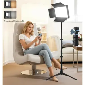 10" LED Video Lighting Kit with 57" Extendable Tripod – Professional Fill Light for Photography, Streaming, TikTok, Zoom, Vlogging, March Madness, World Cup