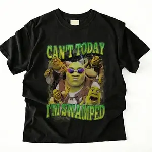Shrek Funny Shirt Shrek Can't Today I'm Swamped Shirt, Meme funny Shirt