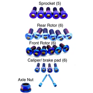 Front and Rear Wheel Titanium Bolt Kit for Surron, Talaria, Segway, 79 Bike, E-Ride Pro