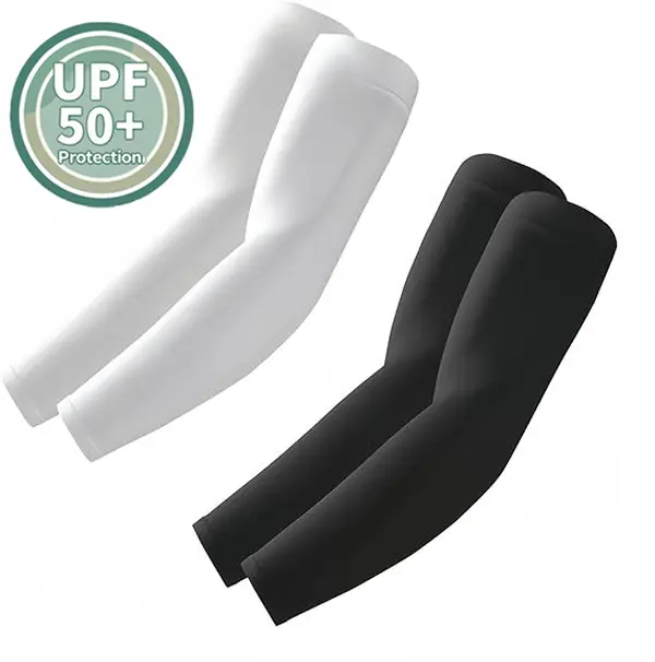 2 Pairs UV Protection Cooling Arm Sleeves for Men & Youth, UPF 50 Breathable Fabric, Durable, Elastic, Lightweight Sports Sleeves & Support, Durable Sports Sleeves & Support