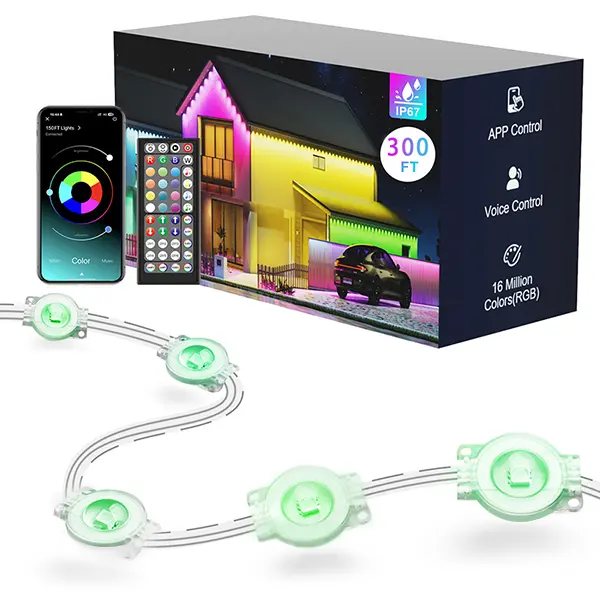 100–400ft Nexillumi Permanent Outdoor Lights, Smart RGB Soffit Lights with App & Remote Control, IP67 Waterproof Eave Lights for House, Patio,Summer Backyard & Holiday Decor Halloween, Christmas, Holiday & Home Decor