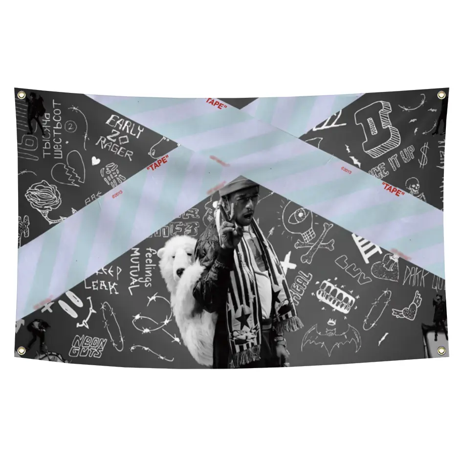 Luv Rage Flag Rapper Wall Tapestry - 3x5ft Durable Polyester Wall Hanging with Brass Grommets, Bedroom Dorm Decor, Room Decor Home Accessory for College Dorm Man Cave, Wall Art, Indoors