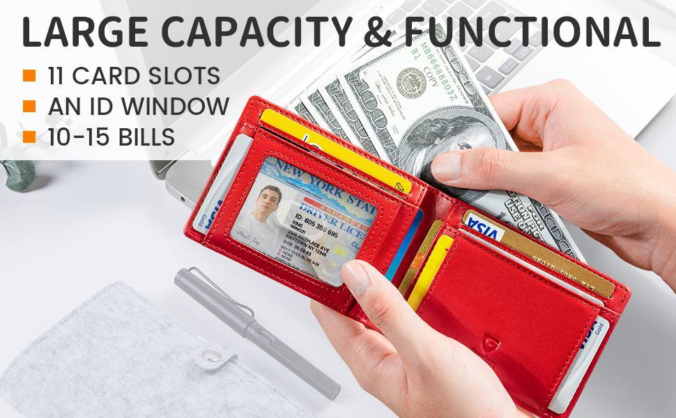 GSOIAX RFID Blocking Men's Slim Wallet - Christmas Gifts for Him, Best Gift Ideas for Men