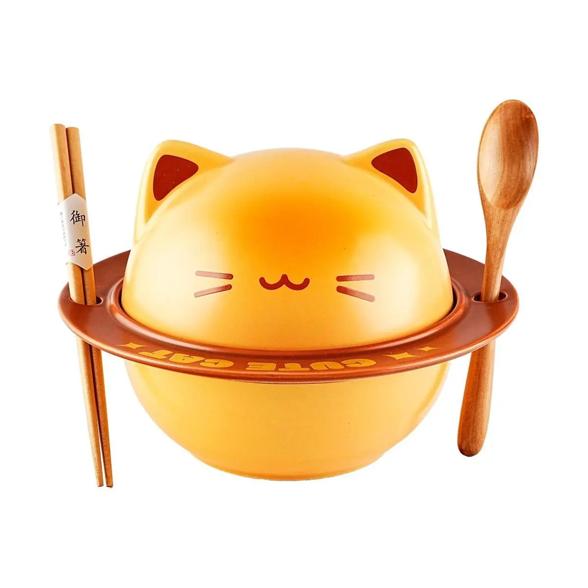 Kawashima Cat Planet Ramen Bowl Set - 800ml Ceramic Noodle Bowl with Lid, Chopsticks & Spoon - Perfect for Single Servings & Gift Box Kawashima Cat Planet Ramen Bowl Set - 800ml Ceramic Noodle Bowl with Lid, Chopsticks & Spoon - Perfect for Single Servings & Gift Box