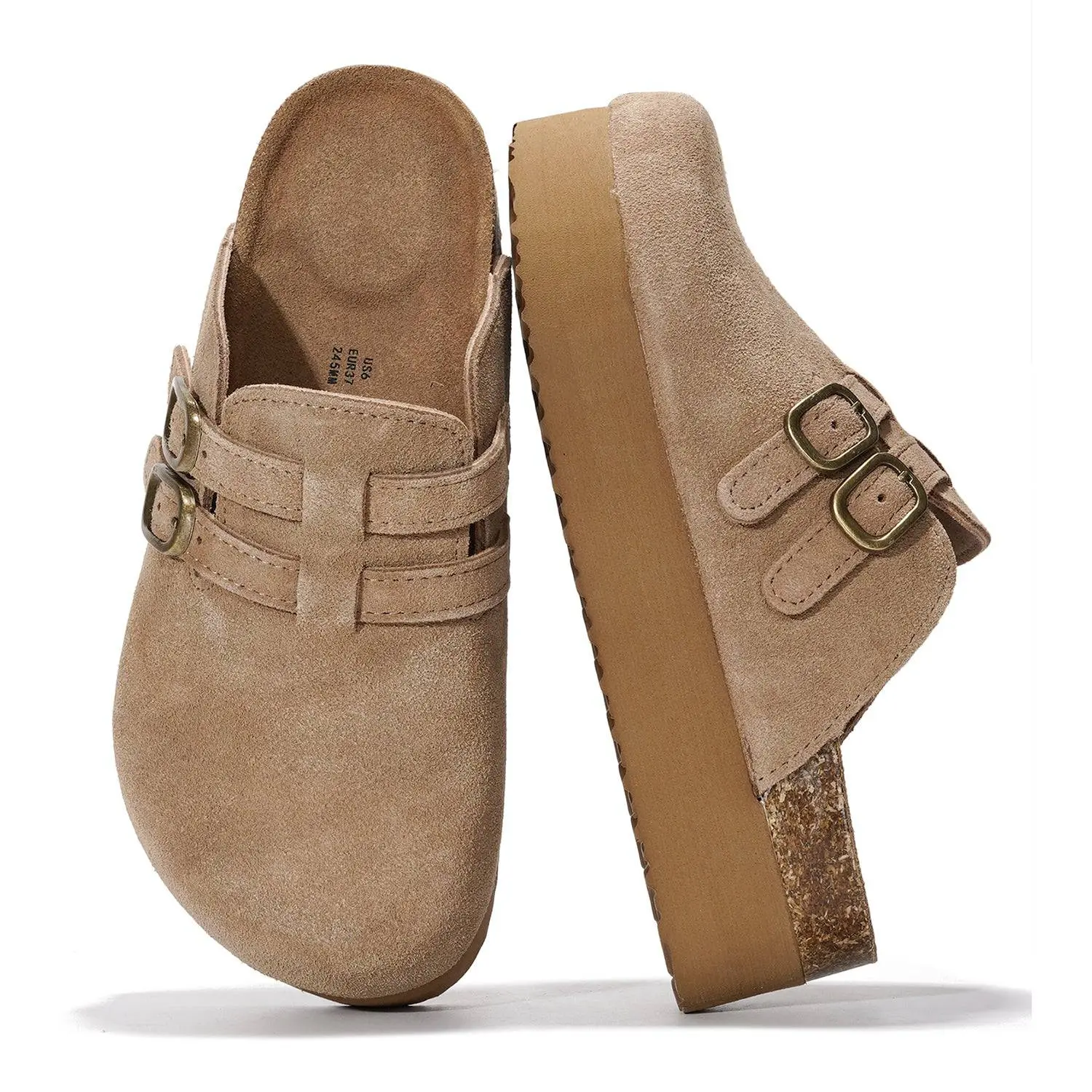 Project Cloud Women's Genuine Leather Platform Clogs | Walking Shoes Footwear | Memory Foam | Lightweight Non-Slip – Stephi