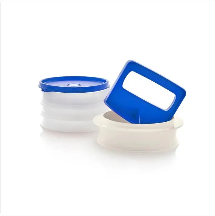 Tupperware Plastic Hamburger Press & Keepers Set, Specialty Kitchen Utensil for Home Kitchen Use, Circle, Shaped