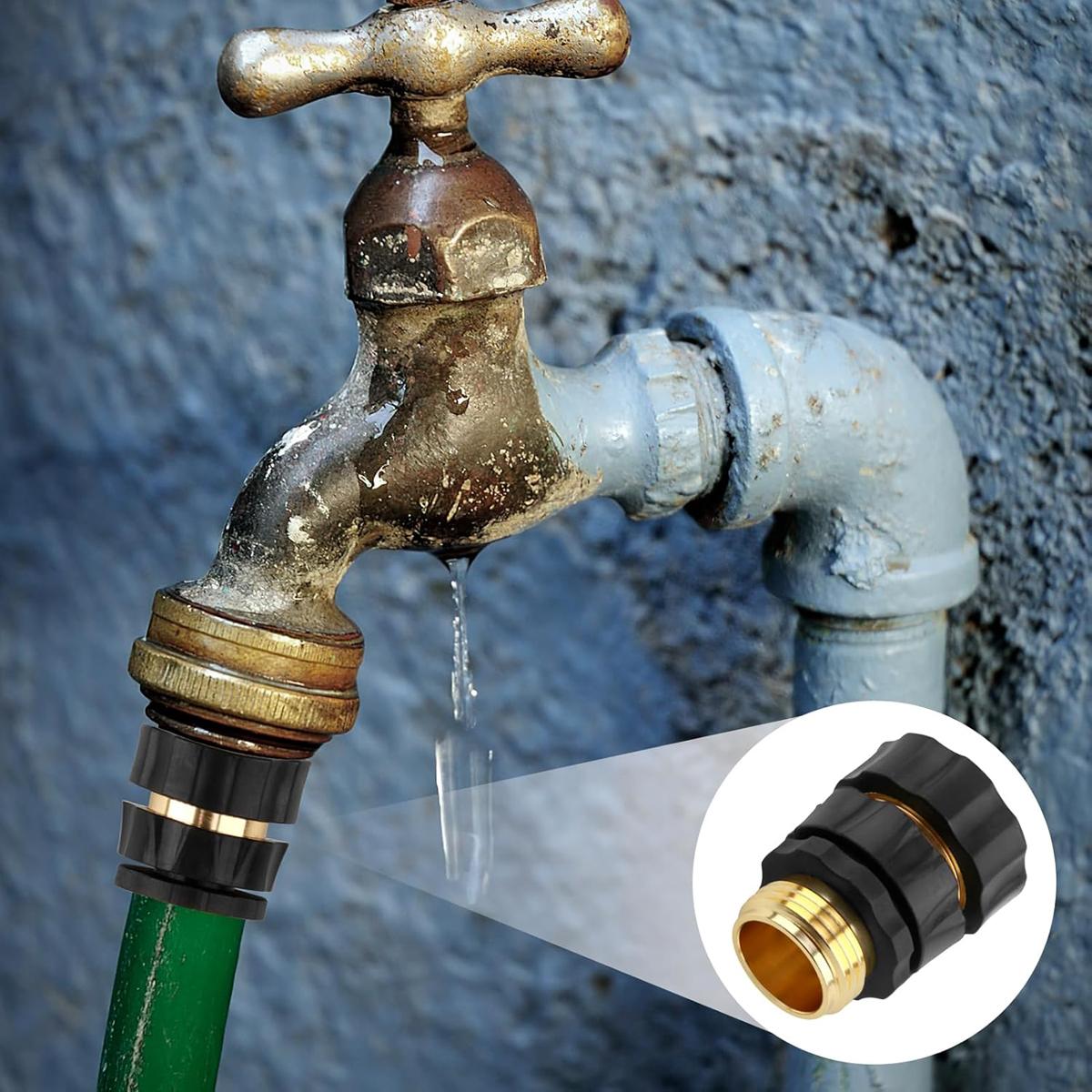 VAYWET Quick Connect Hose Fittings for Garden Hose Quick Connector with Gasket 6 Set / 4 sets , 3/4 Inch GHT Male and Female Attachment Quick Release No-Leak Water Water Hose Adapter With 6 Rubber Washers