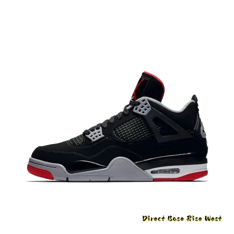 Black and Red Mid-Top Retro Basketball Shoes