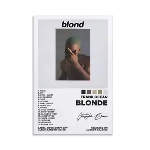 Frank Ocean Blonde Album Canvas Poster Classic R&B Cover Art Wall Decor for Music Fans' Bedroom Top Choice for Fan Collection & Gift