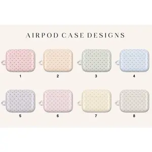 Pastel Polka Dot AirPods Case for Christian | Monochrome Polka Dots Earbud AirPods Cover for AirPods 4 Airpods 3 Airpods Pro 2 AirPods Pro Gen 3 | Cute Chic Aesthetic , Gift for Women & Girls