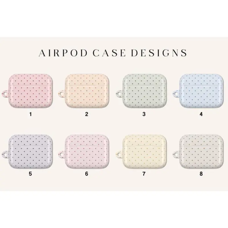 Pastel Polka Dot AirPods Case for Christian | Monochrome Polka Dots Earbud AirPods Cover for AirPods 4 Airpods 3 Airpods Pro 2 AirPods Pro Gen 3 | Cute Chic Aesthetic , Gift for Women & Girls