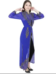Georgette Silk Embellished Kaftan Crystal Dress