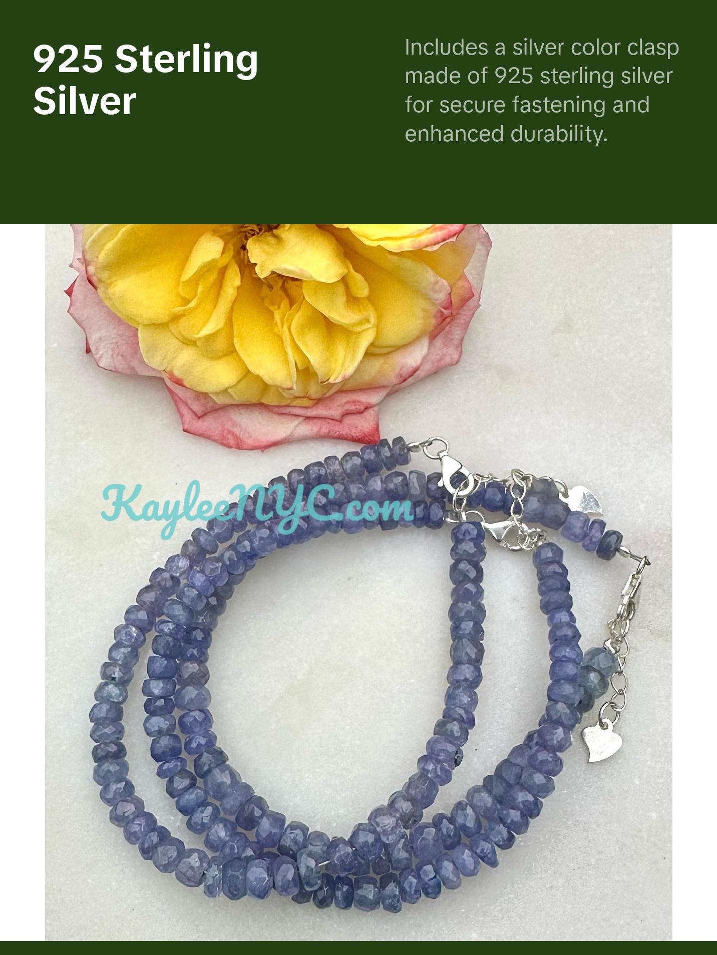 Wholesale 3 Pcs Natural Tanzanite Bracelet with 925 Sterling Silver Clasp 3.5-5mm